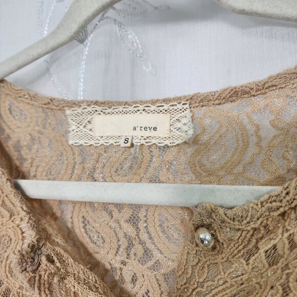 A'Reve Lace Button-up Cardigan/Blouse with Ruffled Accent - Picture 8 of 11